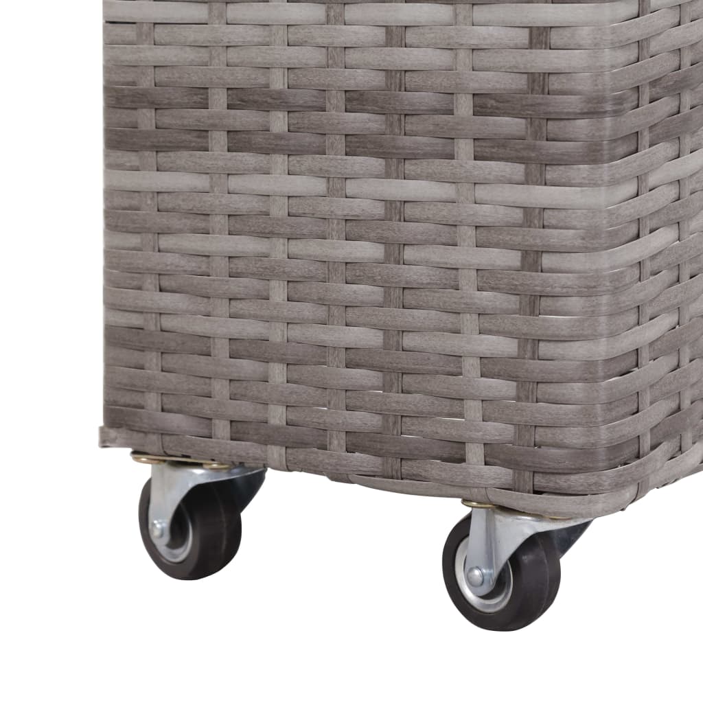 Plantenbak verhoogd met 4 potten 80x22x79 cm poly rattan grijs