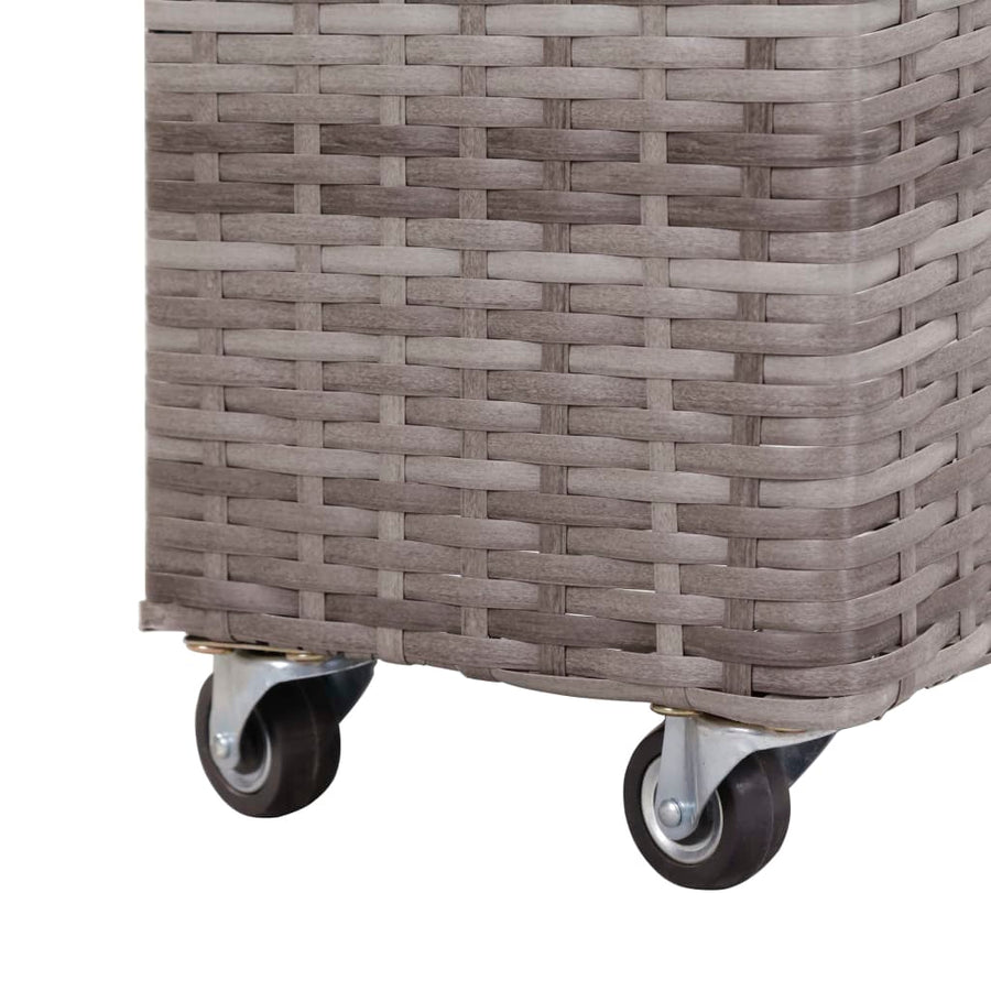 Plantenbak verhoogd met 4 potten 80x22x79 cm poly rattan grijs