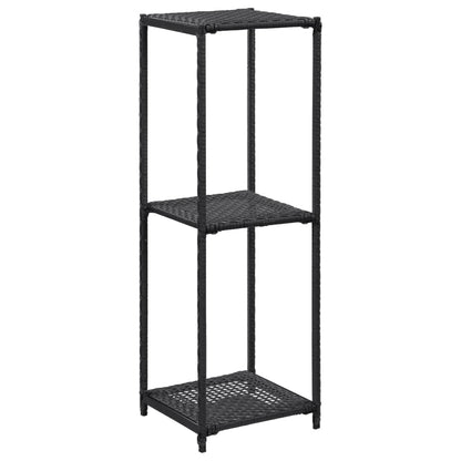 Opbergrek 30X30X Poly Rattan Zwart 90 cm