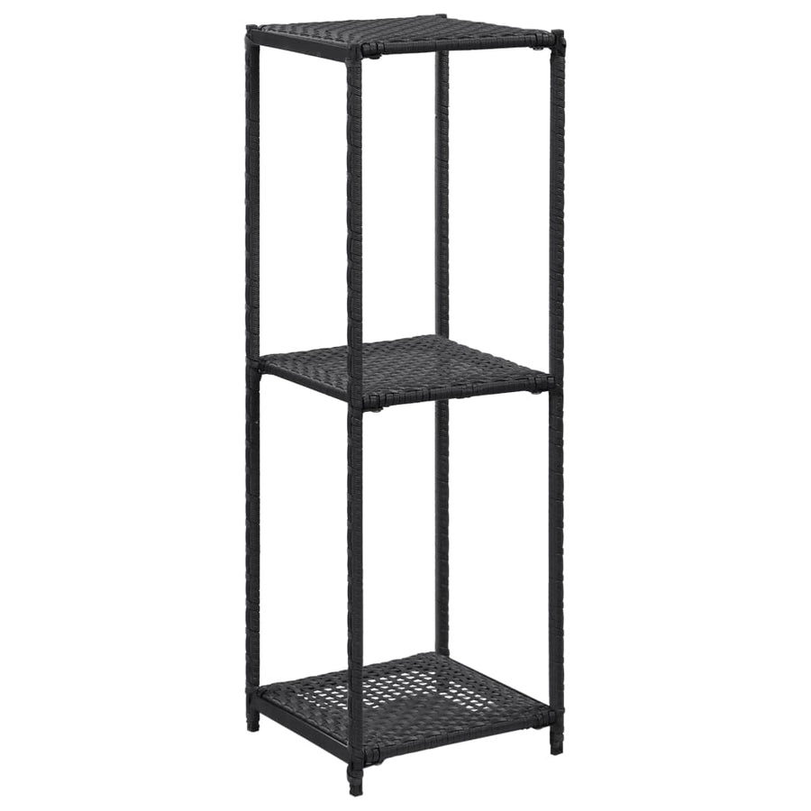 Opbergrek 30X30X Poly Rattan Zwart 90 cm