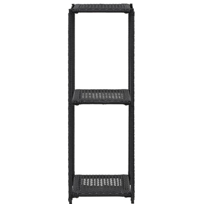 Opbergrek 30X30X Poly Rattan Zwart 90 cm