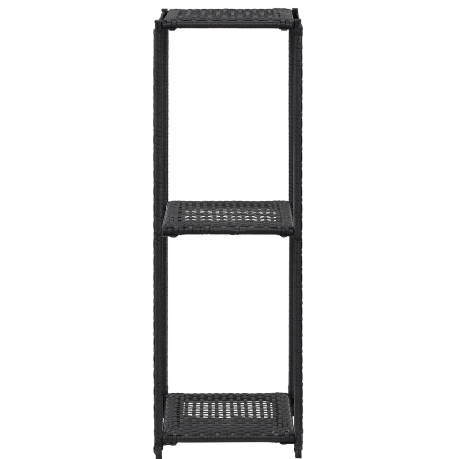 Opbergrek 30X30X Poly Rattan Zwart 90 cm