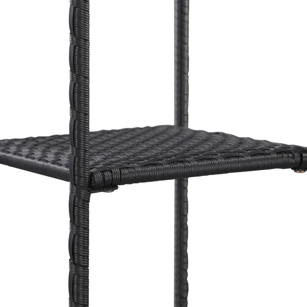 Opbergrek 30X30X Poly Rattan Zwart 90 cm
