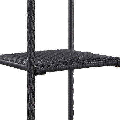 Opbergrek 30X30X Poly Rattan Zwart 90 cm