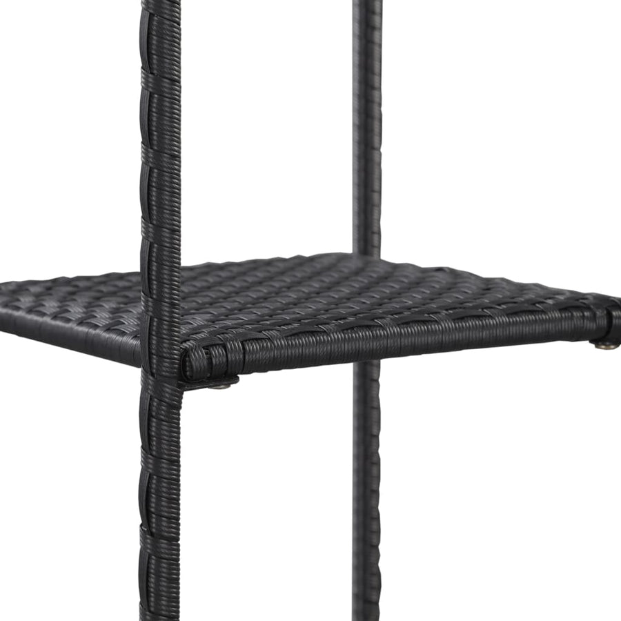 Opbergrek 30X30X Poly Rattan Zwart 90 cm