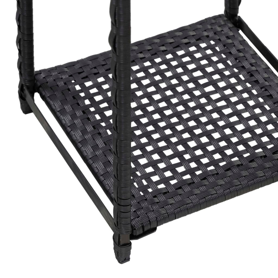 Opbergrek 30X30X Poly Rattan Zwart 90 cm