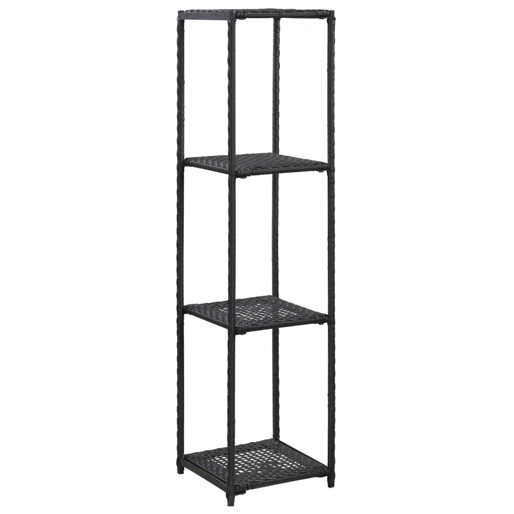 Opbergrek 30X30X Poly Rattan Zwart 120 cm