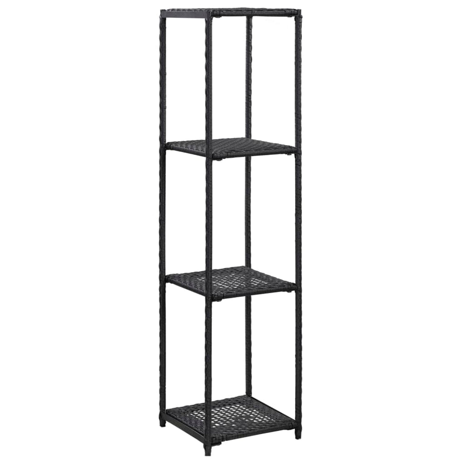 Opbergrek 30X30X Poly Rattan Zwart 120 cm