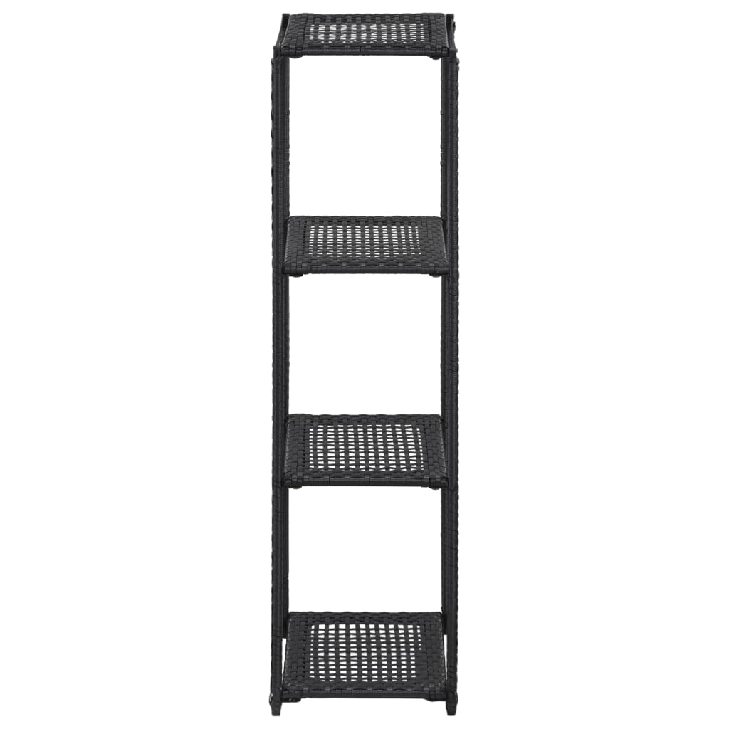Opbergrek 30X30X Poly Rattan Zwart 120 cm