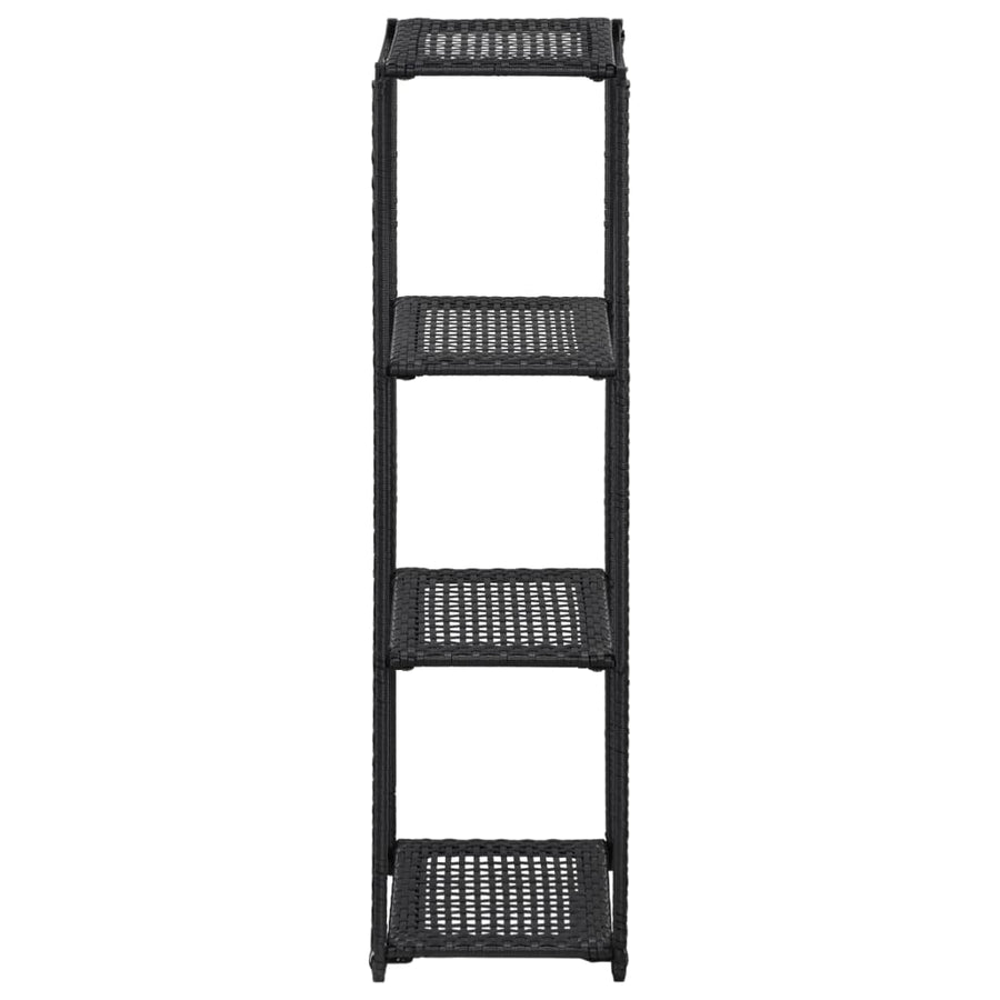 Opbergrek 30X30X Poly Rattan Zwart 120 cm