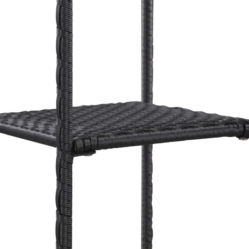Opbergrek 30X30X Poly Rattan Zwart 120 cm