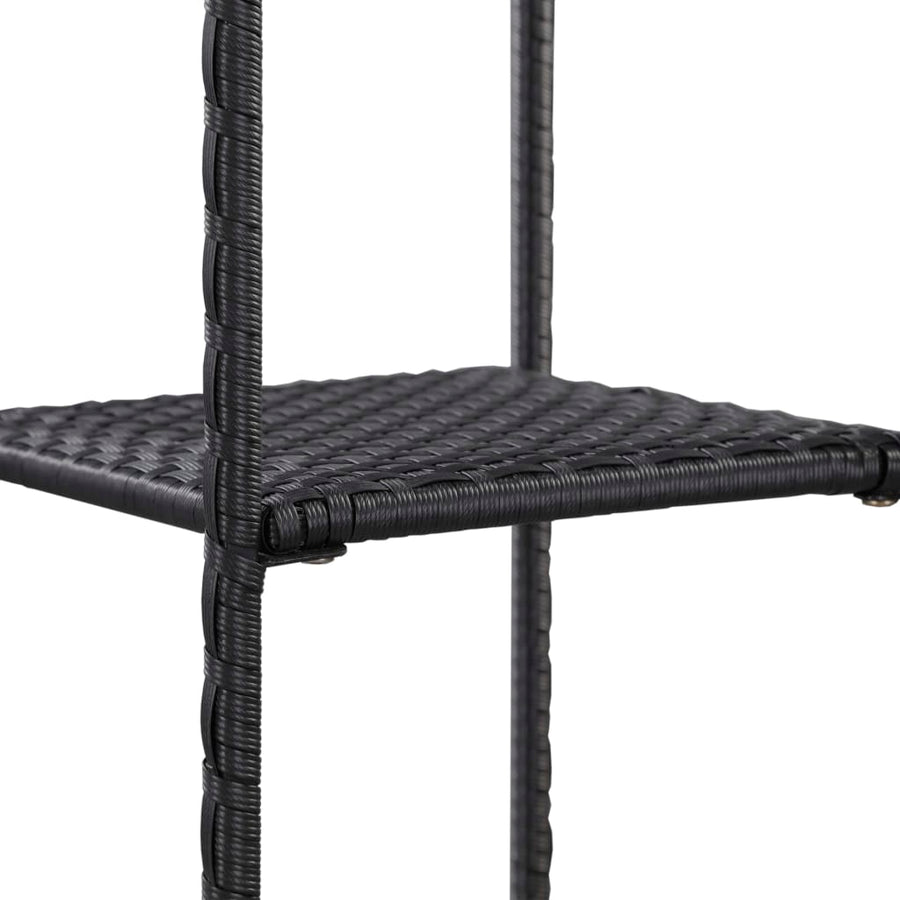 Opbergrek 30X30X Poly Rattan Zwart 120 cm