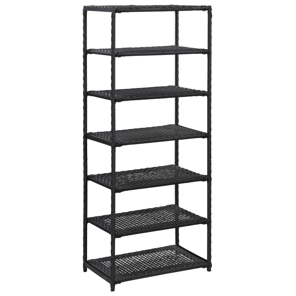 Schoenenrek 50x30x120 cm poly rattan zwart