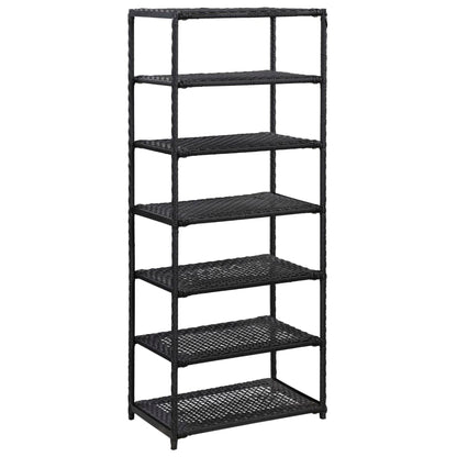 Schoenenrek 50x30x120 cm poly rattan zwart