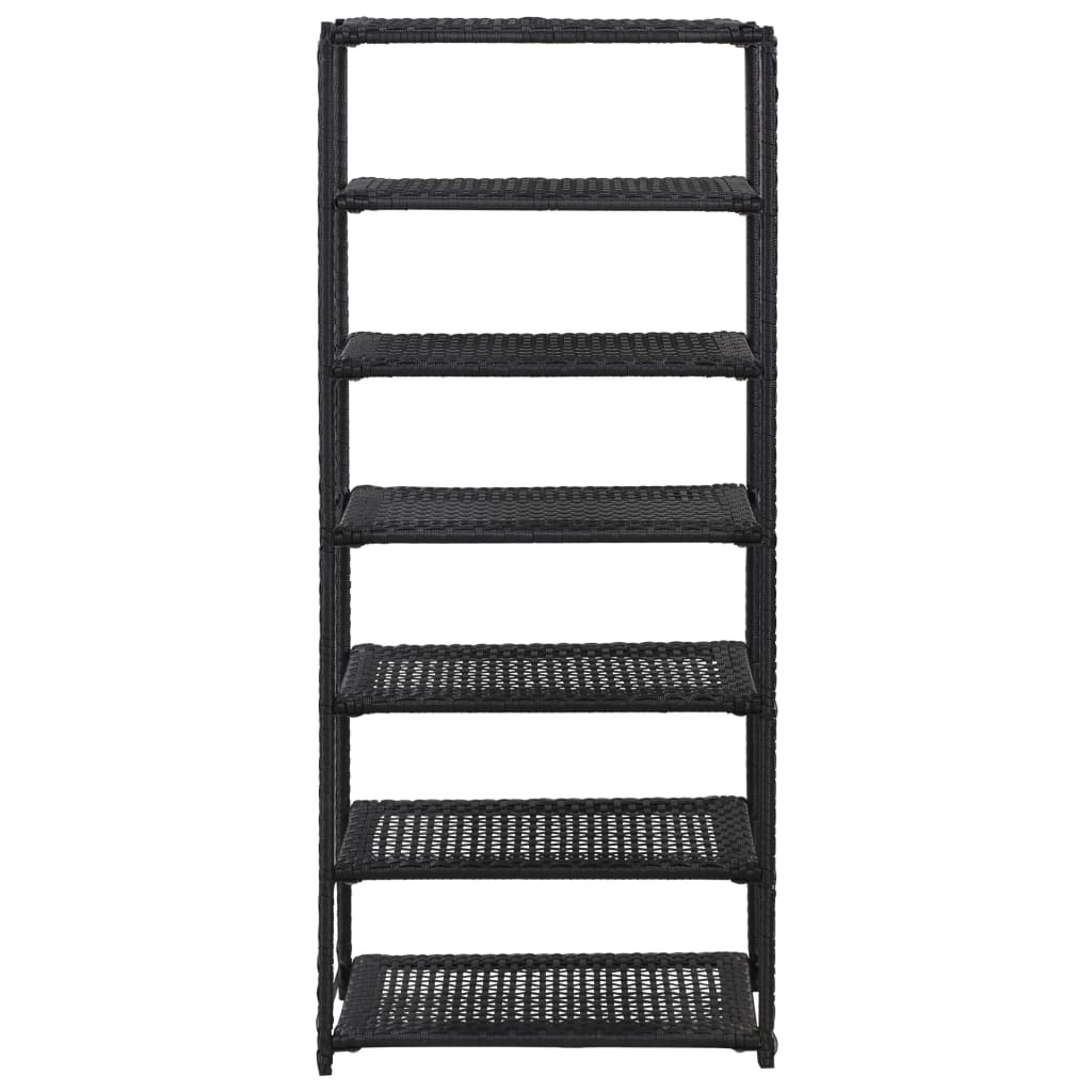 Schoenenrek 50x30x120 cm poly rattan zwart