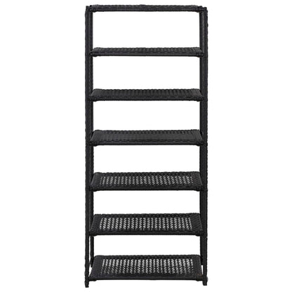 Schoenenrek 50x30x120 cm poly rattan zwart