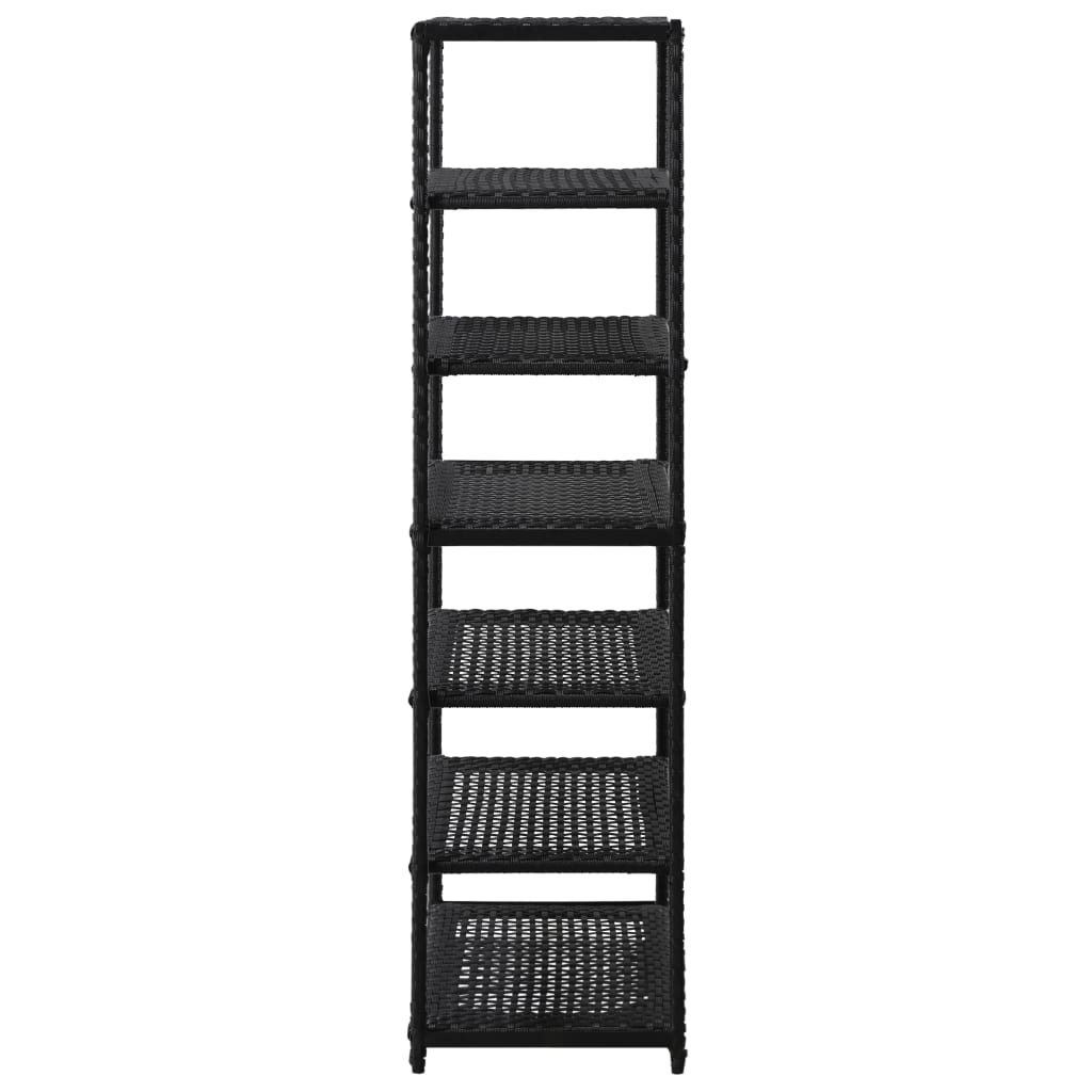 Schoenenrek 50x30x120 cm poly rattan zwart