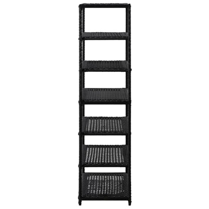 Schoenenrek 50x30x120 cm poly rattan zwart