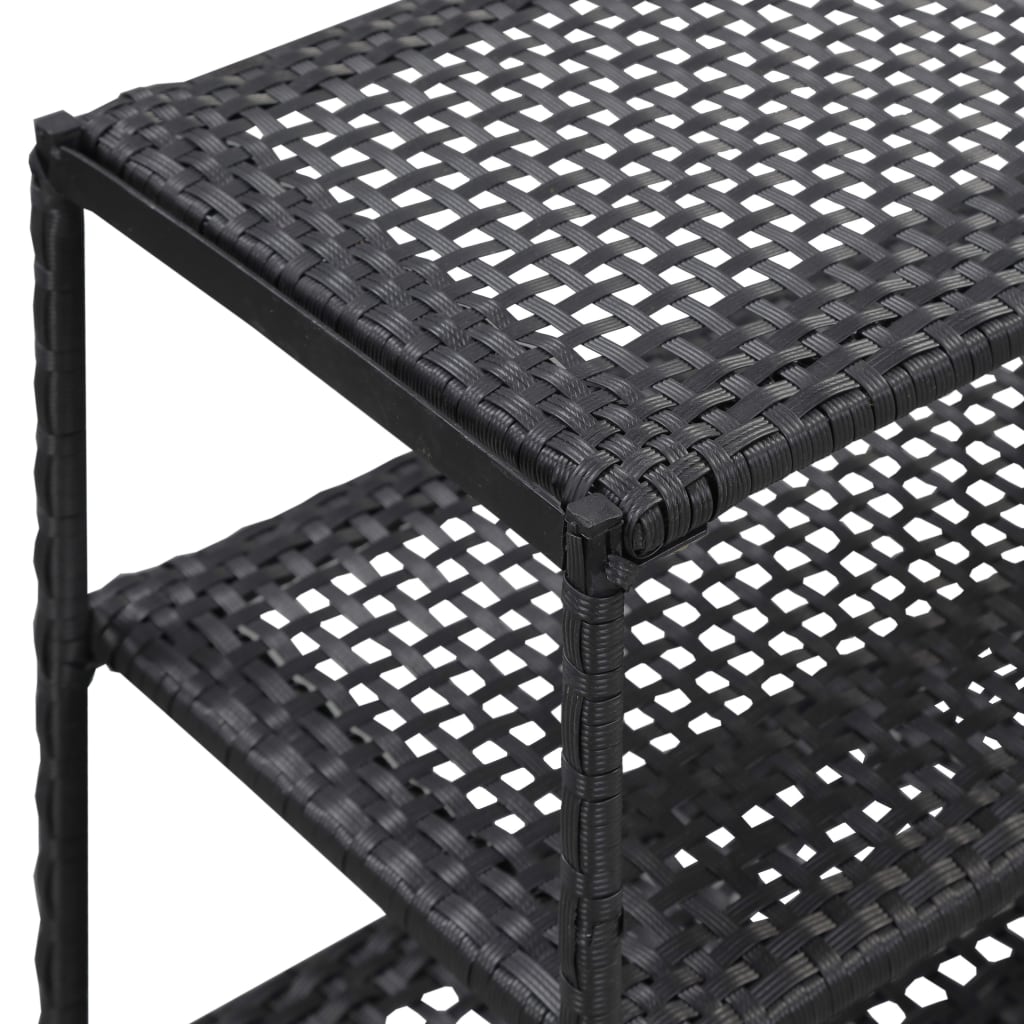 Schoenenrek 50x30x120 cm poly rattan zwart