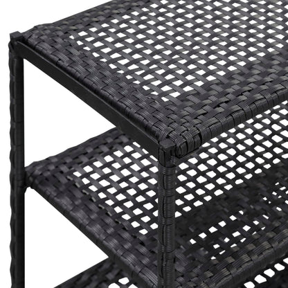 Schoenenrek 50x30x120 cm poly rattan zwart