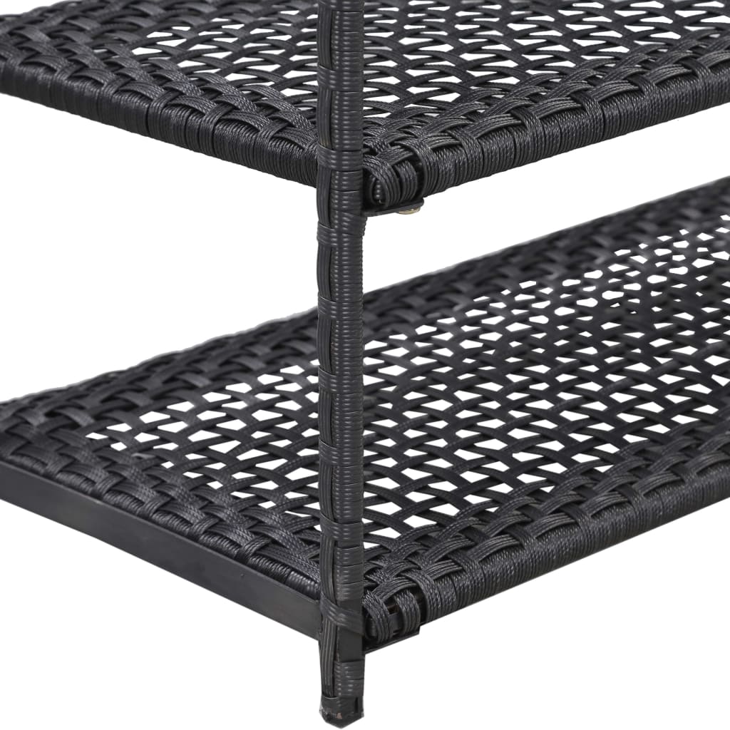 Schoenenrek 50x30x120 cm poly rattan zwart