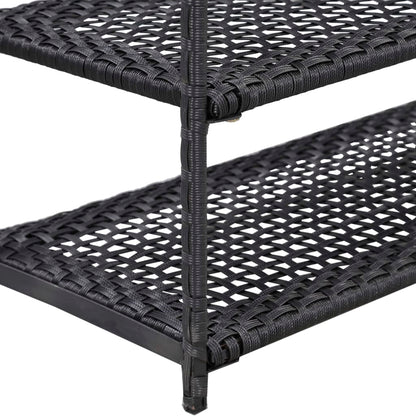 Schoenenrek 50x30x120 cm poly rattan zwart
