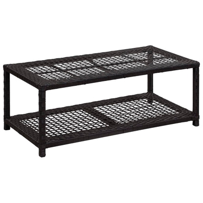 Schoenenbank 80x40x30 cm poly rattan zwart