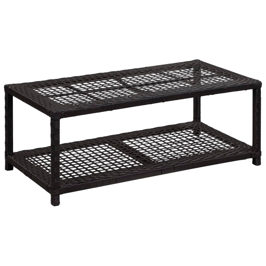 Schoenenbank 80x40x30 cm poly rattan zwart