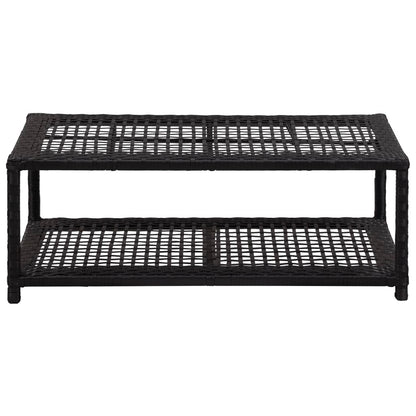Schoenenbank 80x40x30 cm poly rattan zwart