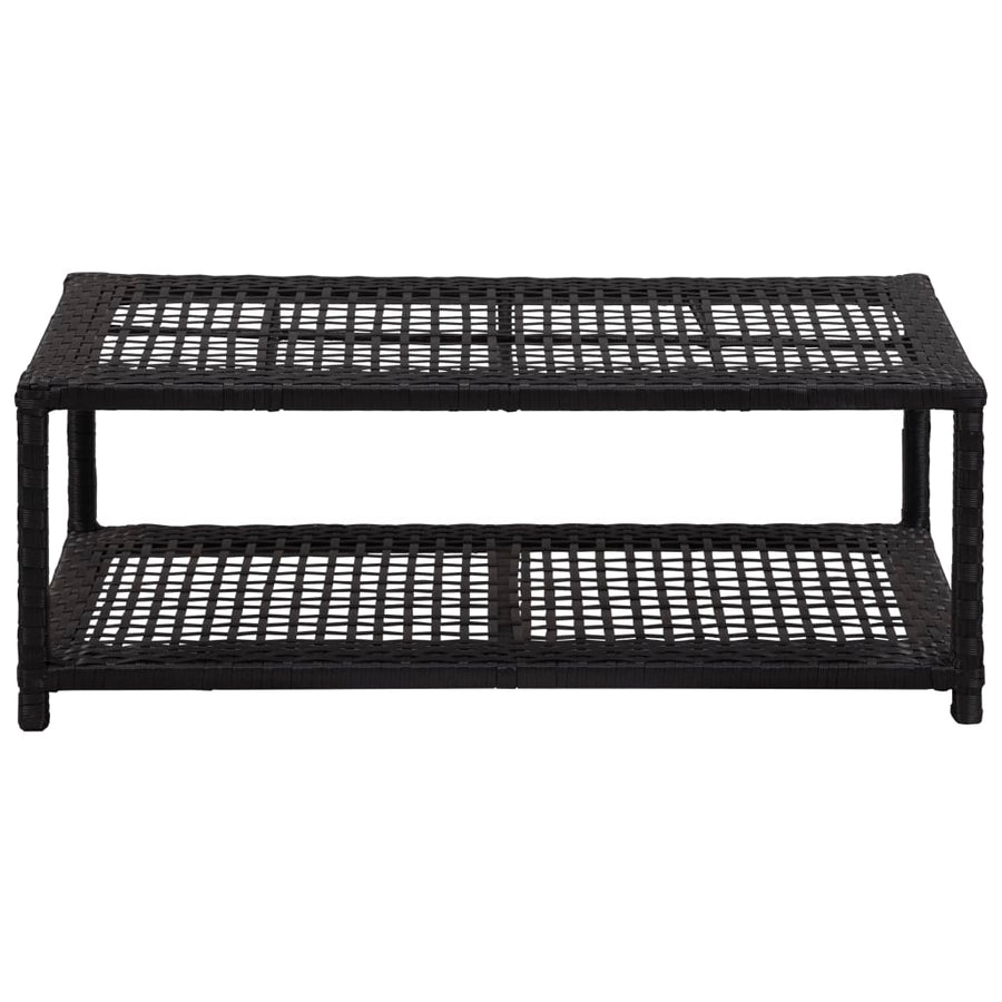 Schoenenbank 80x40x30 cm poly rattan zwart
