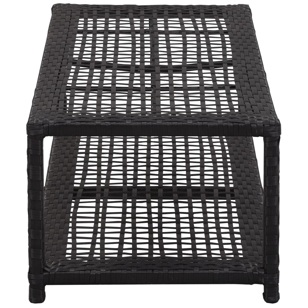Schoenenbank 80x40x30 cm poly rattan zwart