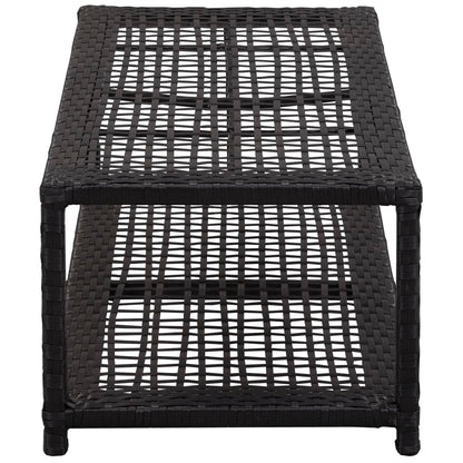 Schoenenbank 80x40x30 cm poly rattan zwart