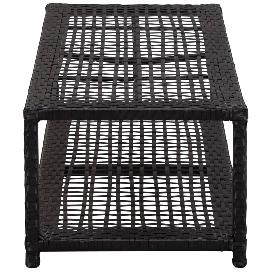 Schoenenbank 80x40x30 cm poly rattan zwart