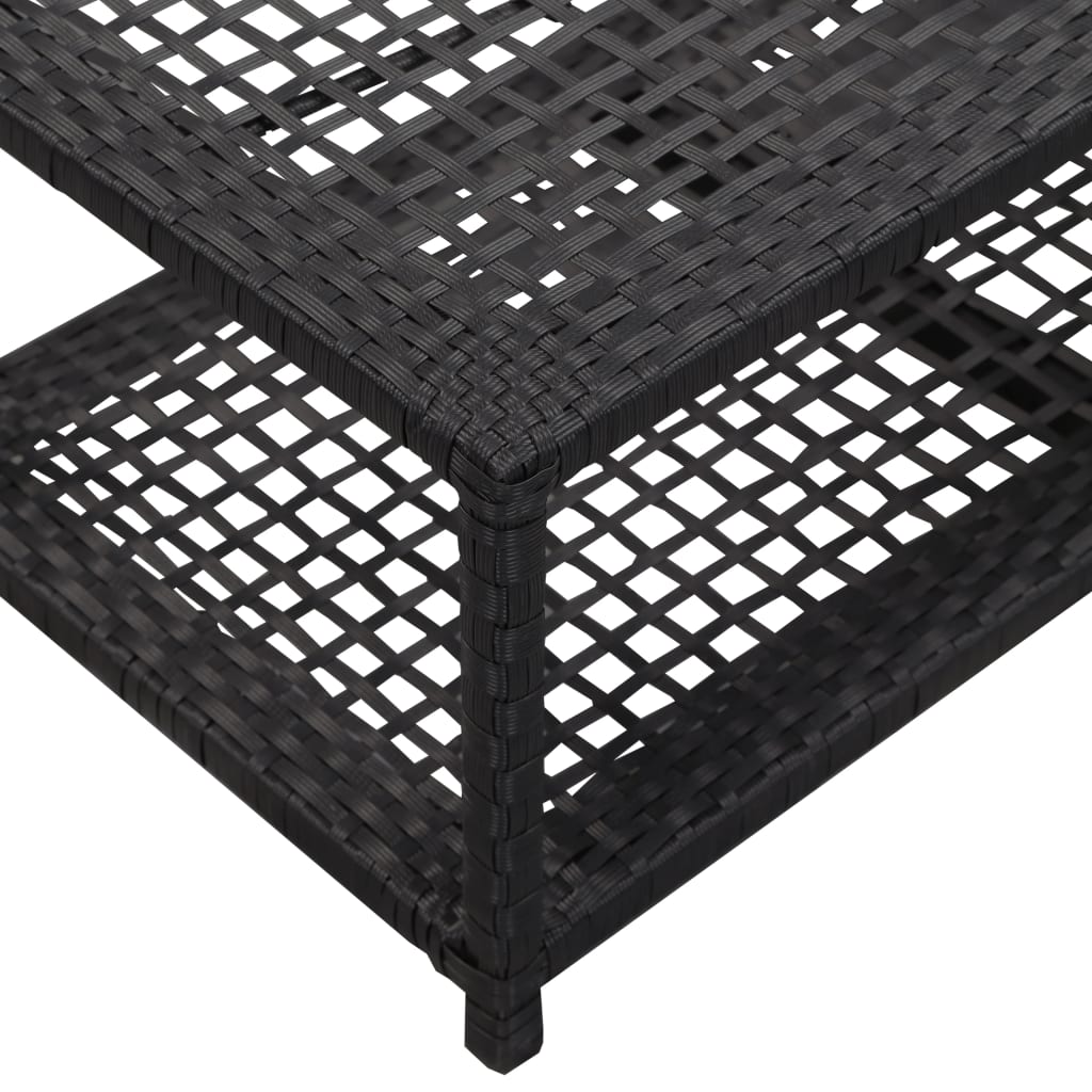 Schoenenbank 80x40x30 cm poly rattan zwart