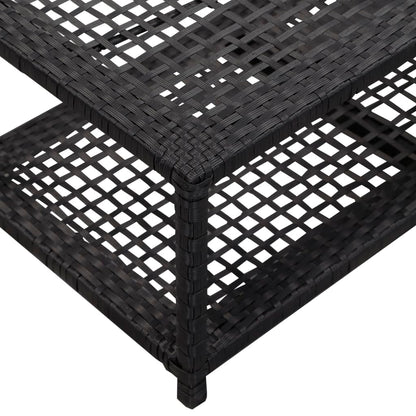 Schoenenbank 80x40x30 cm poly rattan zwart
