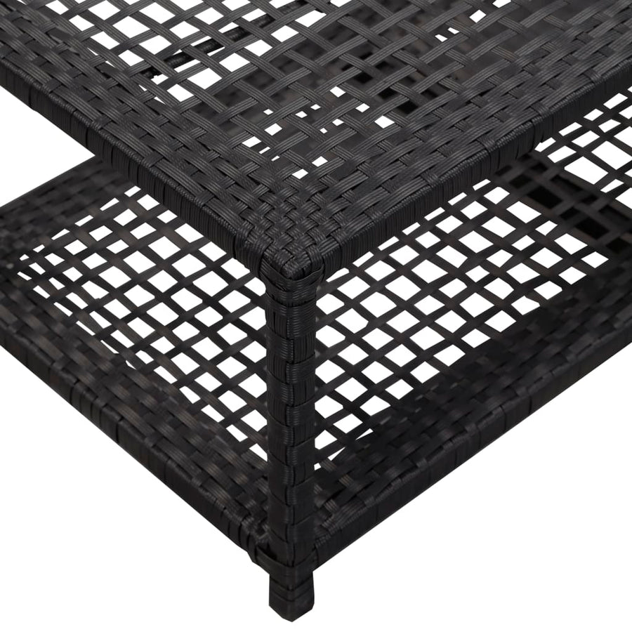Schoenenbank 80x40x30 cm poly rattan zwart
