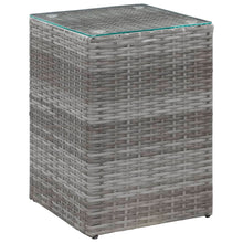 Bijzettafel Met Glazen Blad 35X35X52 Cm Poly Rattan 1