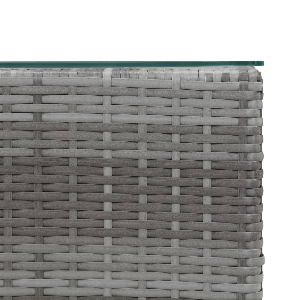 Bijzettafel Met Glazen Blad 35X35X52 Cm Poly Rattan 1