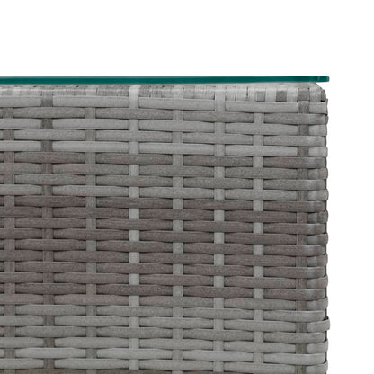 Bijzettafel Met Glazen Blad 35X35X52 Cm Poly Rattan 1