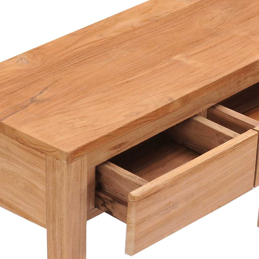 Wandtafel 110x35x75 cm massief teakhout
