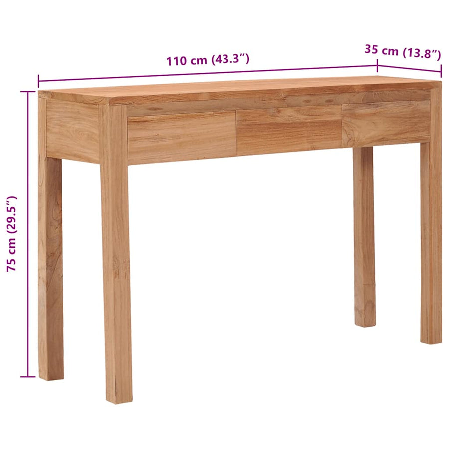 Wandtafel 110x35x75 cm massief teakhout