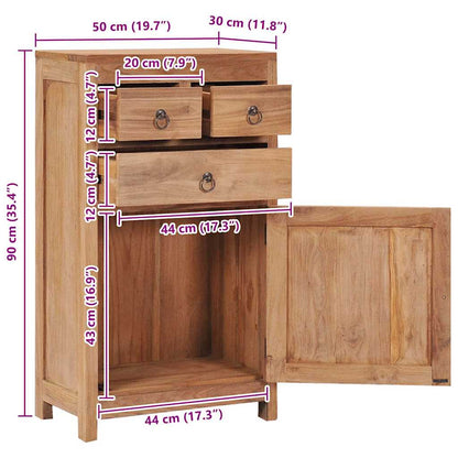 Dressoir 50x30x90 cm massief teakhout