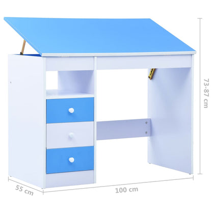 Kindertekentafel/-Bureau Kantelbaar En Wit Blauw