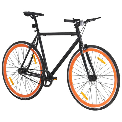 Fiets Met Vaste Versnelling 700 C 59 Cm Zwart En Oranje