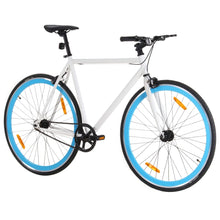Fiets Met Vaste Versnelling 700 C 59 Cm Wit En Blauw