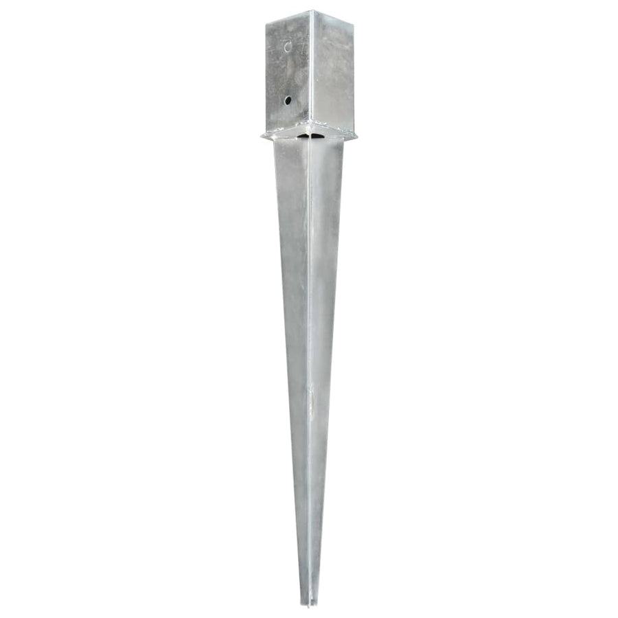 Grondpinnen 6 st 8x8x76 cm gegalvaniseerd staal zilverkleurig 6 8 x 8 x 76 cm