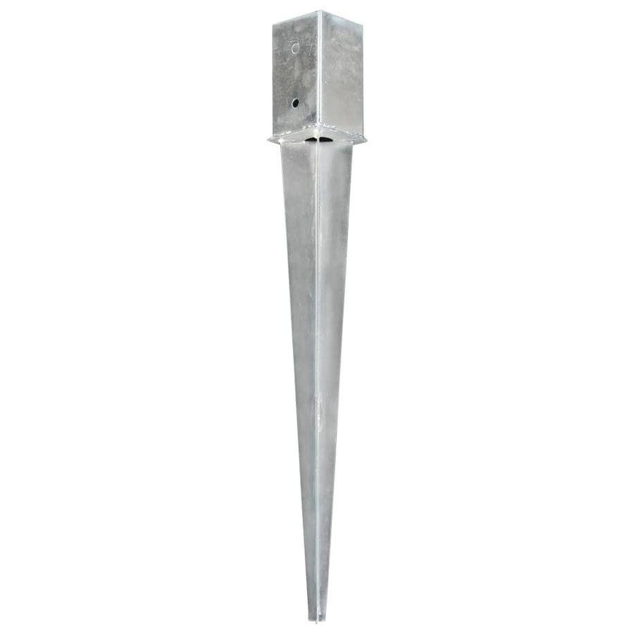 Grondpinnen 12 st 8x8x76 cm gegalvaniseerd staal zilverkleurig 12 8 x 8 x 76 cm
