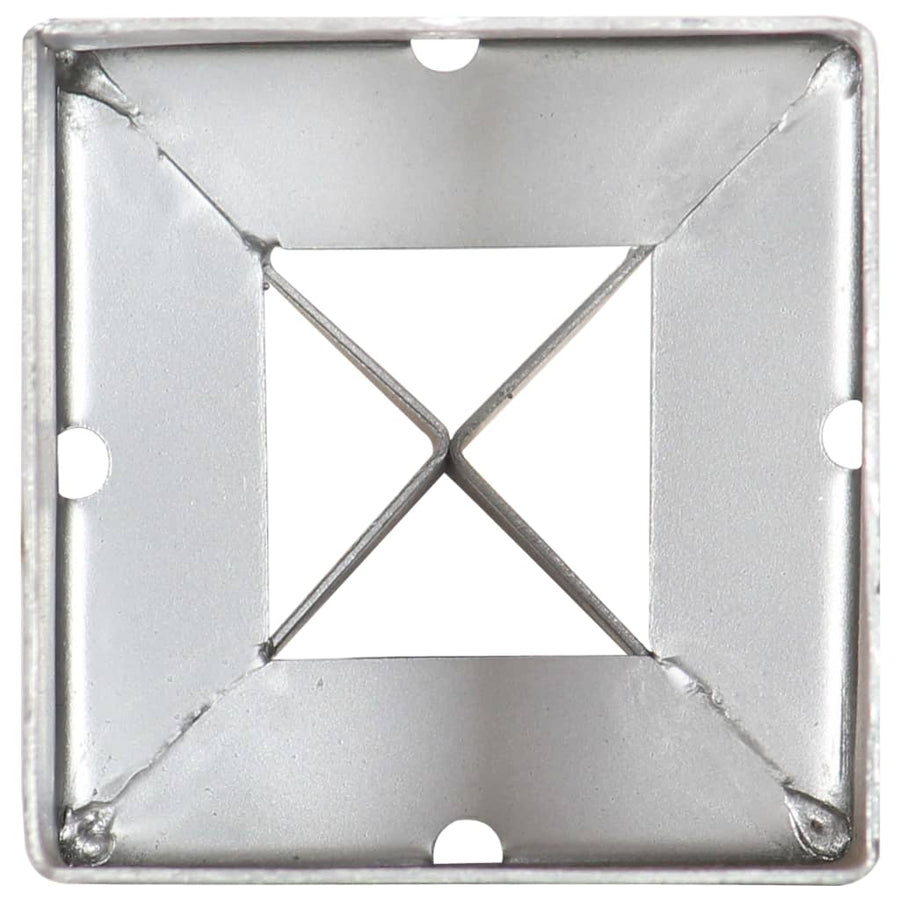 Grondpinnen 6 St 9X9X75 Cm Gegalvaniseerd Staal Zilverkleurig 9 x 9 x 75 cm