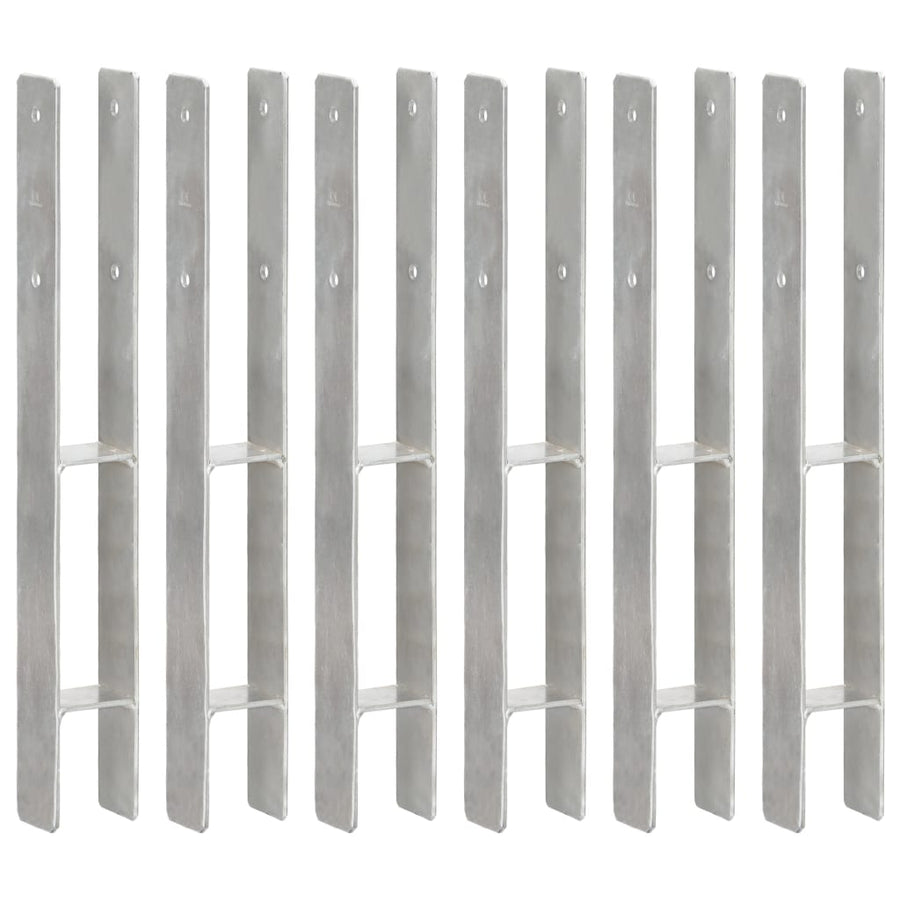 Grondankers 6 st 7x6x60 cm gegalvaniseerd staal zilverkleurig 6 7 x 6 x 60 cm