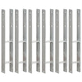 Grondankers 6 st 8x6x60 cm gegalvaniseerd staal zilverkleurig